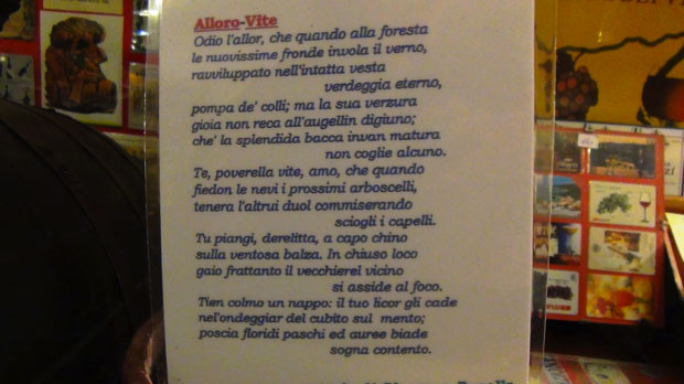 Poesia sulla vite di Giacomo Zanella