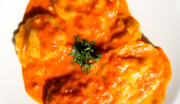 La ricetta dei Pansotti di mare con porri e gamberi