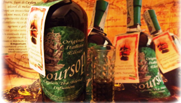 Soursop, liquore artigianale al tè Akbar (Ceylon), prodotto in Italia