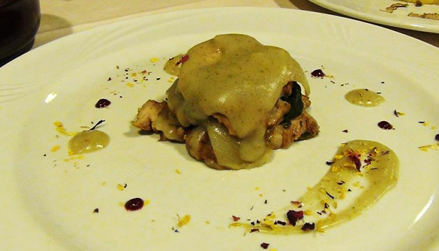 Ricetta di Millefoglie d’agnello con cicorietta e crema di topinambour